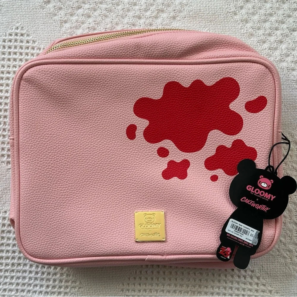NWT Cakeworthy x Gloomy Bear Pink Spooky Cute Cosmetic Bag-Kawaii Y2K Deadstock